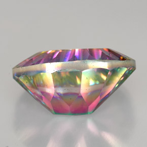 Quartzo místico multicolorido natural 11,90ct, corte oval, VVS-VS