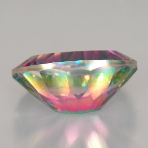 Quartzo místico multicolorido natural 11,34ct, corte oval, VVS-VS