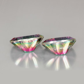 Pedras preciosas de quartzo místico multicolorido natural de  ct, corte oval, VVS-VS
