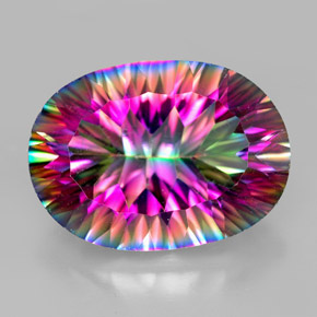 Quartzo Místico Top Rainbow Natural 11.77ct, Corte Oval, VVS-VS