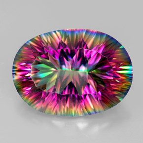 Quartzo Místico Top Rainbow Natural 10.65ct, Corte Oval, VVS-VS