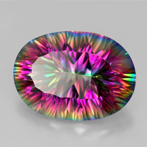 Quartzo Místico Top Rainbow Natural 10.65ct, Corte Oval, VVS-VS
