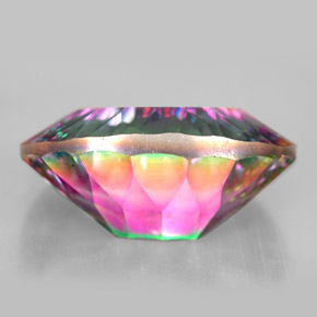 Quartzo místico multicolorido natural 11,40ct, corte oval, VVS-VS