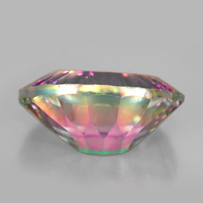 Quartzo místico multicolorido natural 11,01ct, corte oval, VVS-VS