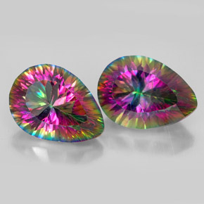 Pedras preciosas de Quartzo Místico Top Rainbow natural de  ct, Formato de pêra, VVS