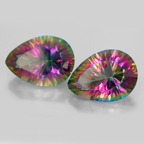 Pedras preciosas de Quartzo Místico Top Rainbow natural de  ct, Formato de pêra, VVS