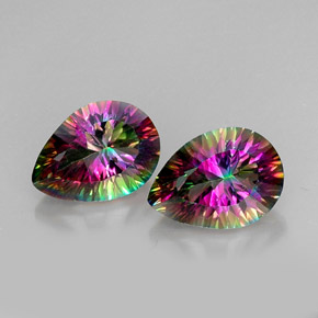 Pedras preciosas de quartzo místico multicolorido natural de  ct, formato de pêra, VVS