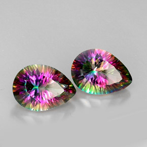 Pedras preciosas de quartzo místico multicolorido natural de  ct, formato de pêra, VVS
