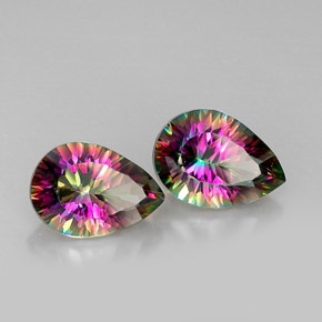 Pedras preciosas de Quartzo Místico Top Rainbow natural de  ct, Formato de pêra, VVS