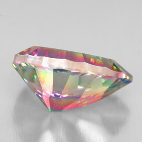 Quartzo místico multicolorido natural 4,89ct, formato de pêra, VVS-VS