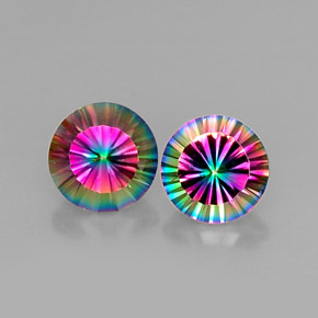 Pedras preciosas de quartzo místico multicolorido natural de  ct, corte redondo, VVS-VS