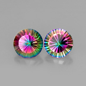 Pedras preciosas de quartzo místico multicolorido natural de  ct, corte redondo, VVS-VS
