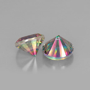 Pedras preciosas de quartzo místico multicolorido natural de  ct, corte redondo, VVS-VS