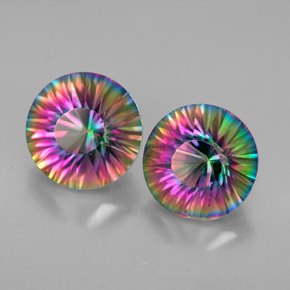 Pedras preciosas de quartzo místico multicolorido natural de  ct, corte redondo, VVS-VS