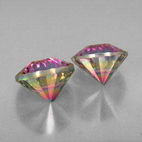 Pedras preciosas de quartzo místico multicolorido natural de  ct, corte redondo, VVS-VS