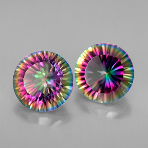 Pedras preciosas de quartzo místico multicolorido natural de  ct, corte redondo, VVS-VS