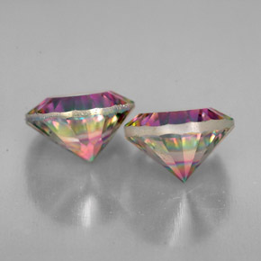 Pedras preciosas de quartzo místico multicolorido natural de  ct, corte redondo, VVS-VS