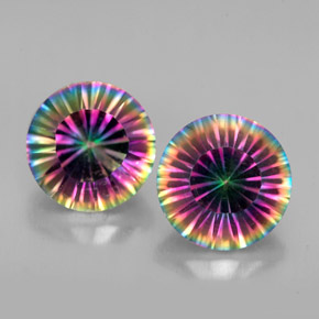 Pedras preciosas de quartzo místico multicolorido natural de  ct, corte redondo, VVS-VS