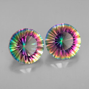 Pedras preciosas de quartzo místico multicolorido natural de  ct, corte redondo, VVS-VS