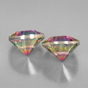 Pedras preciosas de quartzo místico multicolorido natural de  ct, corte redondo, VVS-VS
