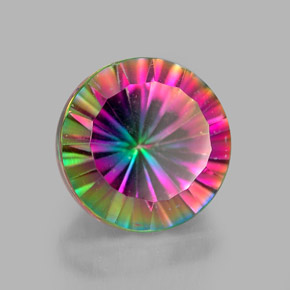Quartzo místico multicolorido natural 2,67ct, corte redondo, VVS-VS