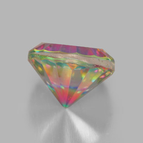 Quartzo místico multicolorido natural 2,67ct, corte redondo, VVS-VS