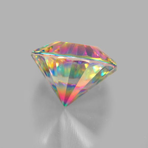 Quartzo místico multicolorido natural 2,25ct, corte redondo, VVS-VS