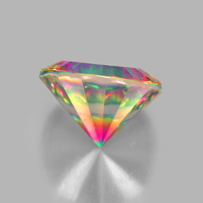Quartzo místico multicolorido natural 2,25ct, corte redondo, VVS-VS