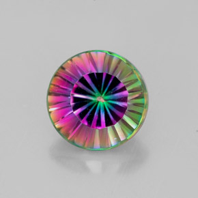 Quartzo místico multicolorido natural 2,41ct, corte redondo, VVS-VS