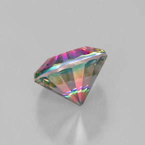 Quartzo místico multicolorido natural 2,41ct, corte redondo, VVS-VS