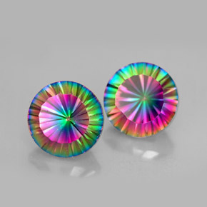 Pedras preciosas de quartzo místico multicolorido natural de  ct, corte redondo, VVS