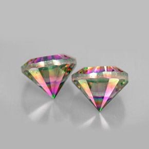 Pedras preciosas de quartzo místico multicolorido natural de  ct, corte redondo, VVS