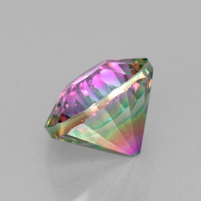 Quartzo místico multicolorido natural 2,87ct, corte redondo, VVS