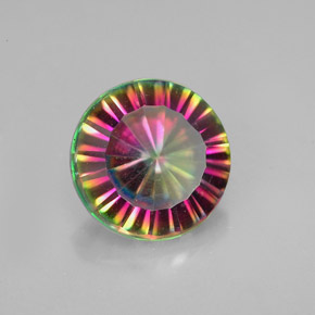 Quartzo místico multicolorido natural 2,19ct, corte redondo, VVS