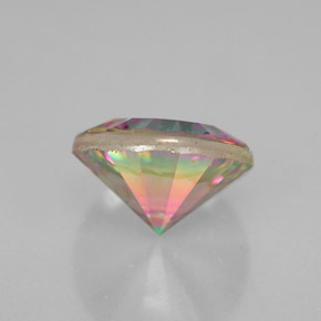Quartzo místico multicolorido natural 2,19ct, corte redondo, VVS