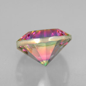 Quartzo místico multicolorido natural 2,47ct, corte redondo, VVS