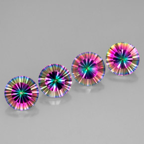 Pedras preciosas de quartzo místico multicolorido natural de  ct, corte redondo, VVS