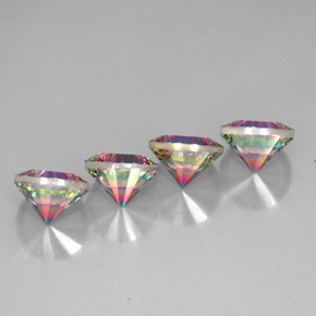 Pedras preciosas de quartzo místico multicolorido natural de  ct, corte redondo, VVS