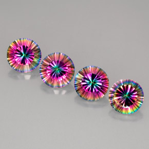 Pedras preciosas de quartzo místico multicolorido natural de  ct, corte redondo, VVS