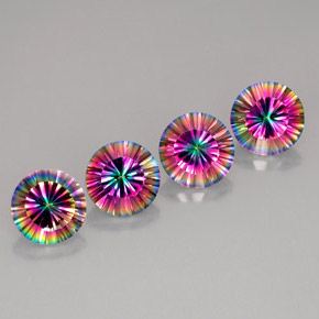 Pedras preciosas de quartzo místico multicolorido natural de  ct, corte redondo, VVS