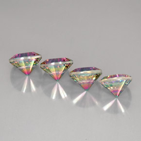 Pedras preciosas de quartzo místico multicolorido natural de  ct, corte redondo, VVS