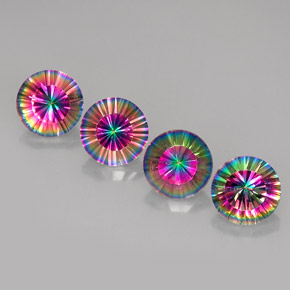 Pedras preciosas de quartzo místico multicolorido natural de  ct, corte redondo, VVS