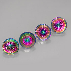 Pedras preciosas de quartzo místico multicolorido natural de  ct, corte redondo, VVS