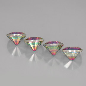 Pedras preciosas de quartzo místico multicolorido natural de  ct, corte redondo, VVS