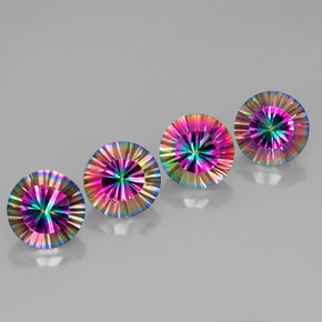 Pedras preciosas de quartzo místico multicolorido natural de  ct, corte redondo, VVS