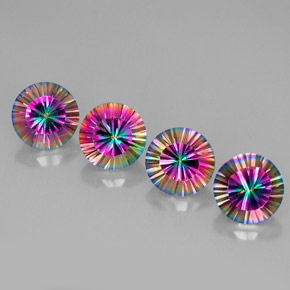Pedras preciosas de quartzo místico multicolorido natural de  ct, corte redondo, VVS