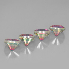 Pedras preciosas de quartzo místico multicolorido natural de  ct, corte redondo, VVS