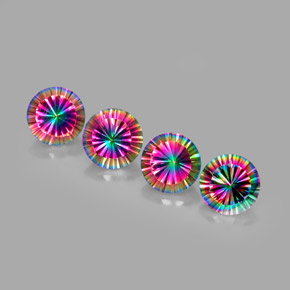 Pedras preciosas de quartzo místico multicolorido natural de  ct, corte redondo, VVS