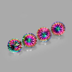 Pedras preciosas de quartzo místico multicolorido natural de  ct, corte redondo, VVS