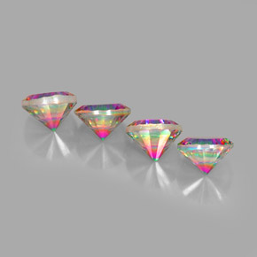 Pedras preciosas de quartzo místico multicolorido natural de  ct, corte redondo, VVS